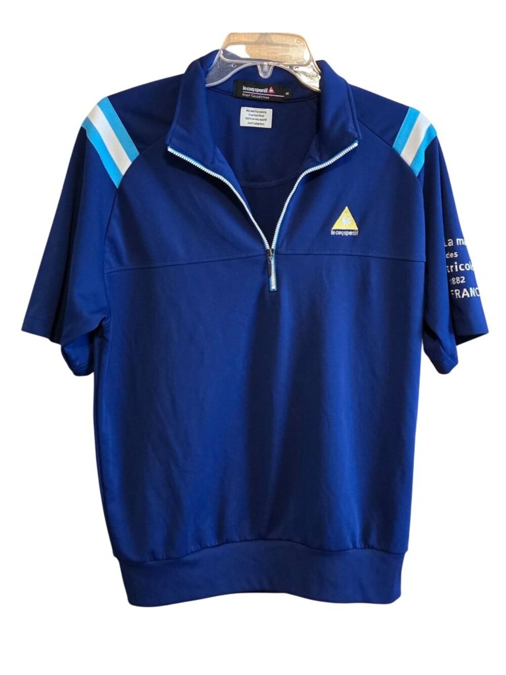 Le Coq Sportif Mens Golf Blue Quarter Zip Polo PGA outdoor France outdoor
